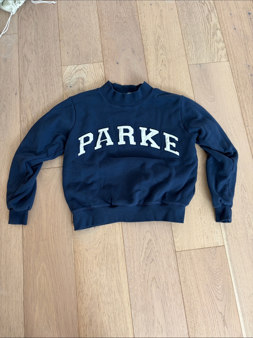 PARKE Navy Crewneck Sweatshirt with White Lettering